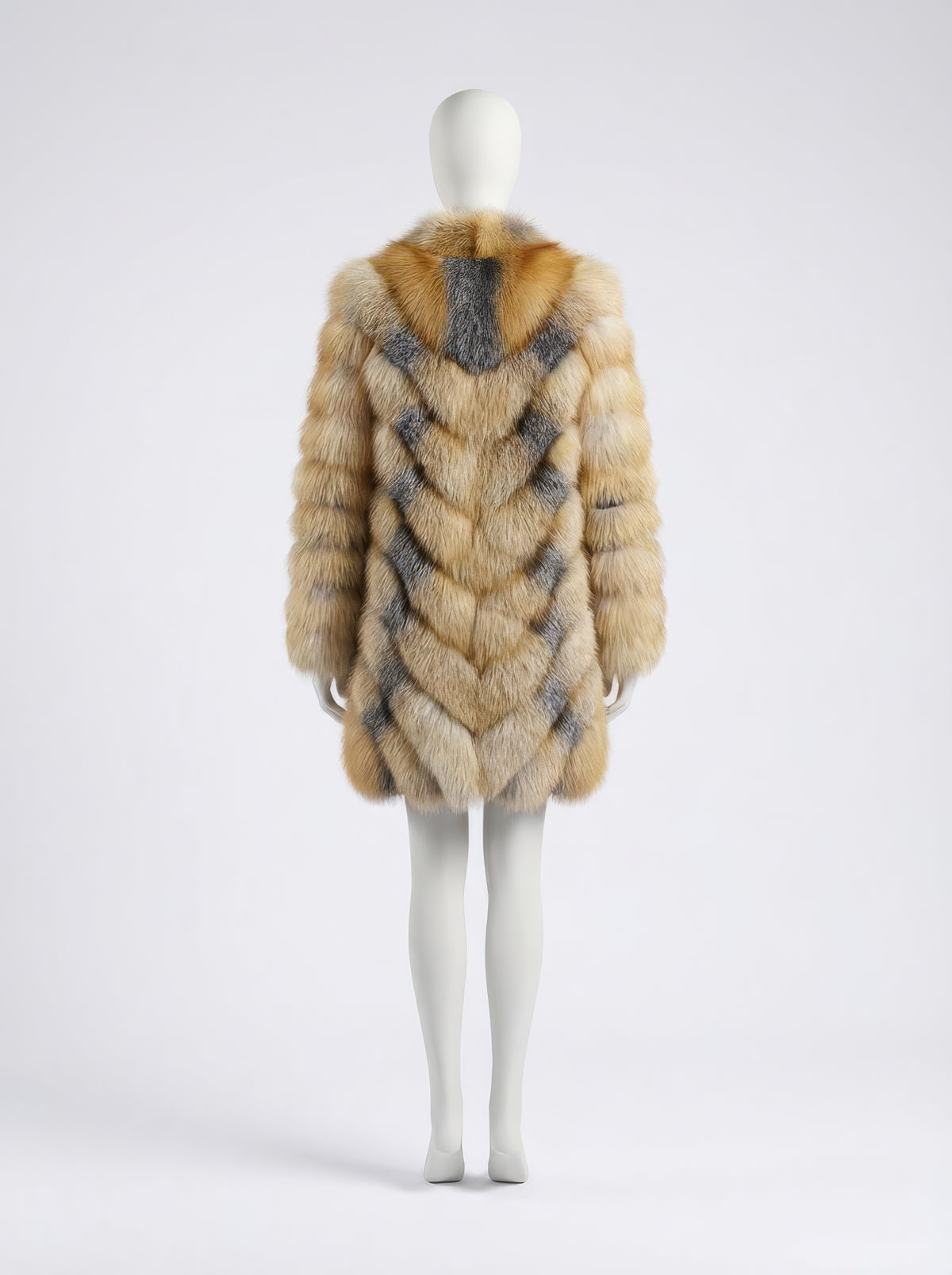 Gilded Silver Fox – Chevron Statement Coat