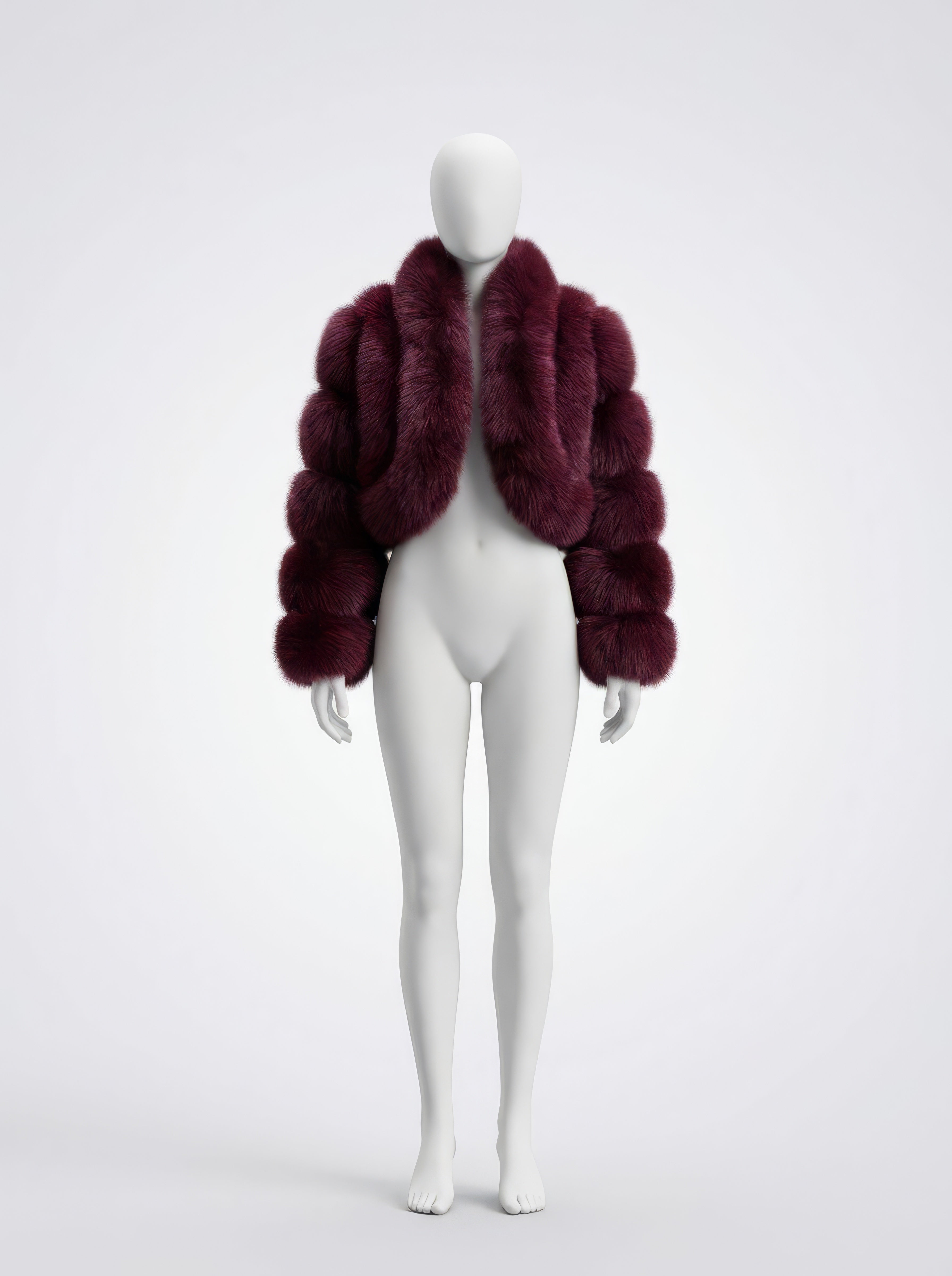 The Siena – Burgundy Blue Fox Jacket