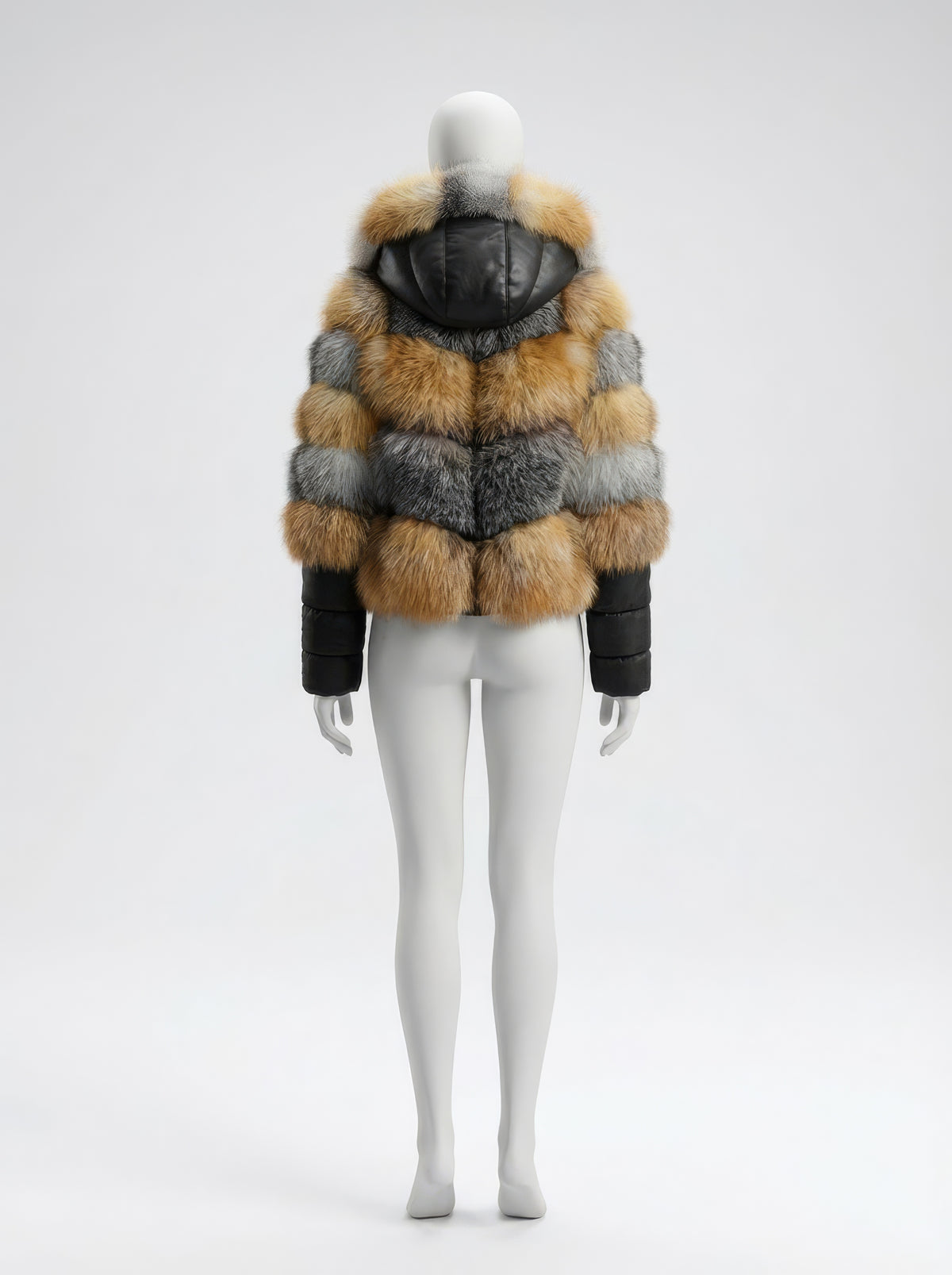 The Inferno – Silver & Red Fox Leather Fur Coat