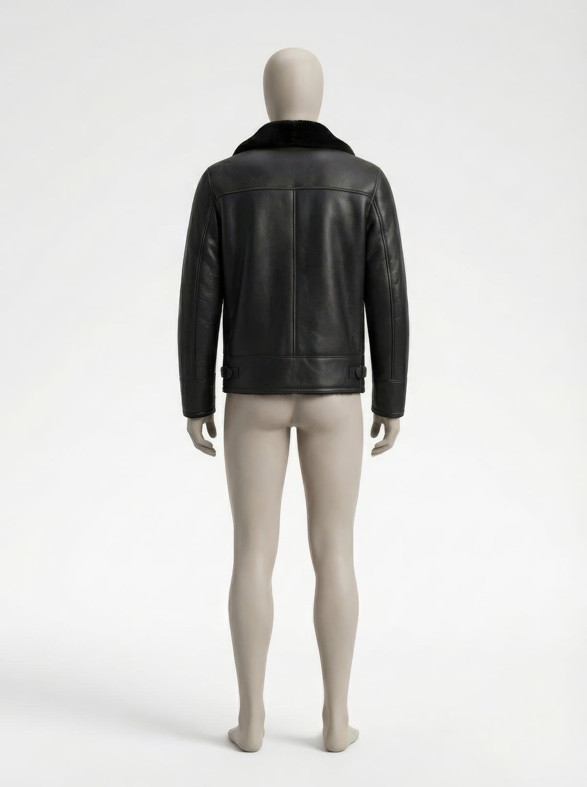 The Nordic Shearling – Black Leather & Wool Jacket