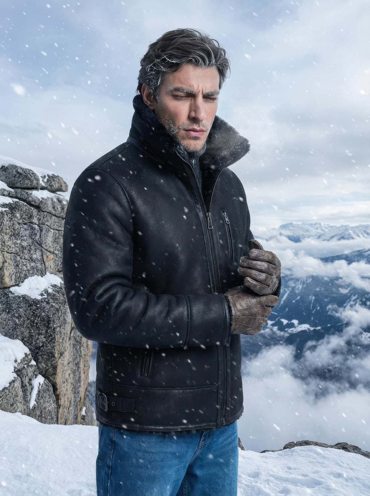The Arctic Aviator – Genuine Shearling Jacket