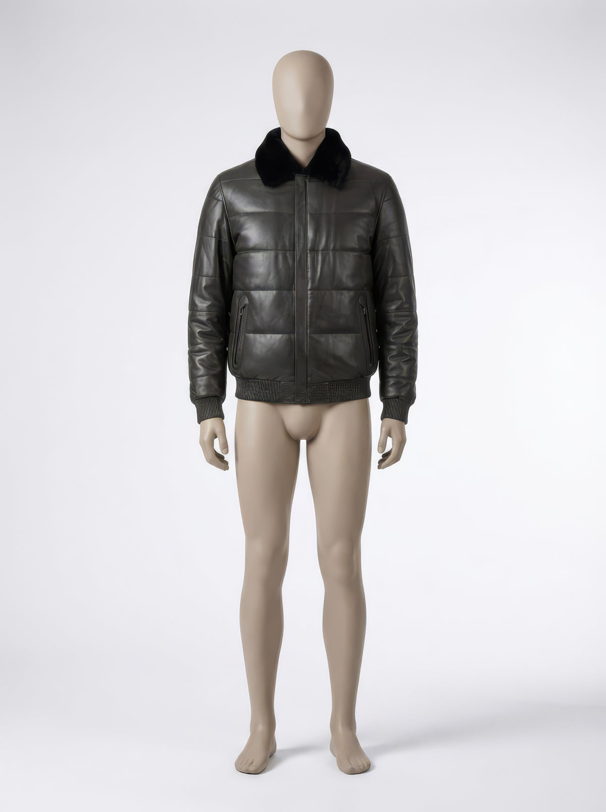 The Highland Aviator – Deep Olive & Black Shearling