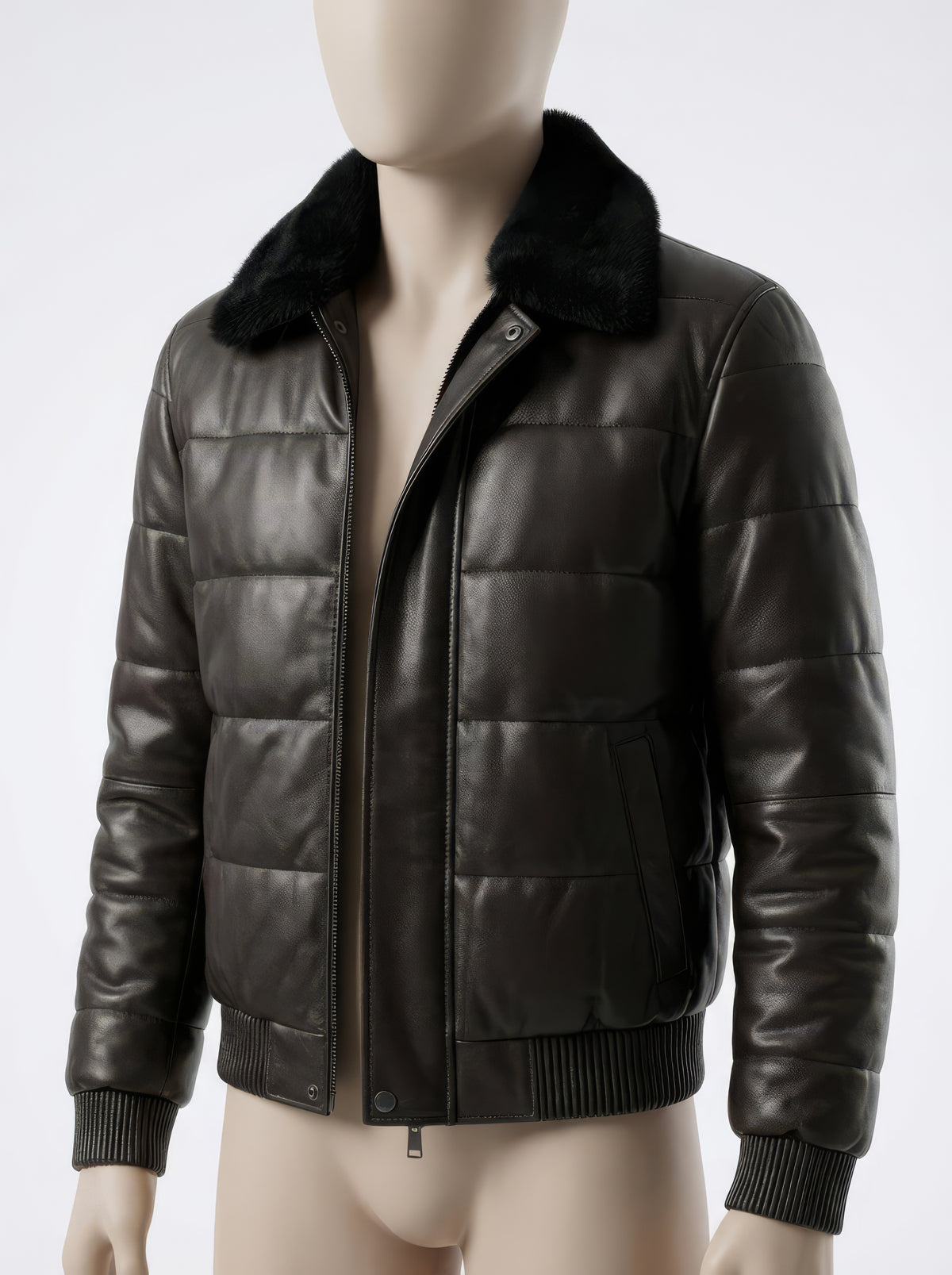 The Highland Aviator – Deep Olive & Black Shearling