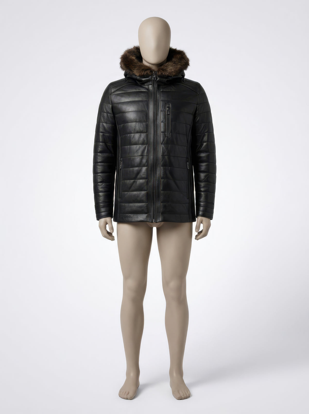The Dark Horizon – Quilted Leather & Raccoon Fur Parka
