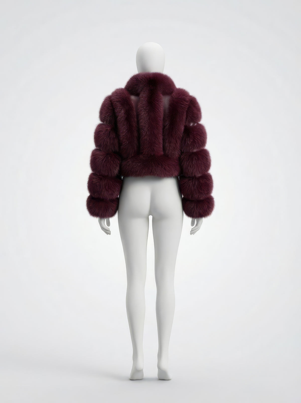 THE SIENA – Burgundy Blue Fox Leather-Garni Jacket