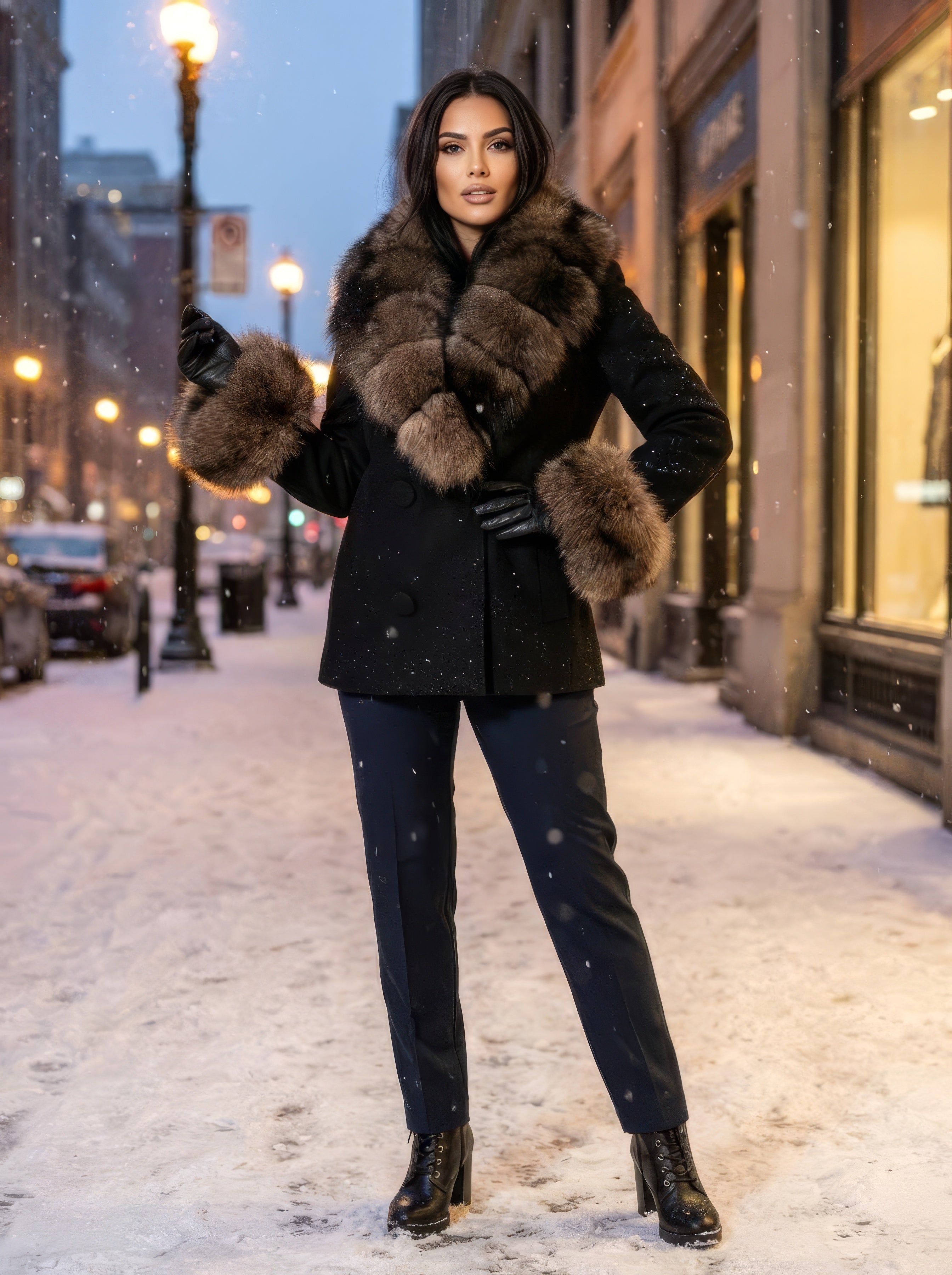 Sable Crown – Structured Cashmere & Sable Fox Coat