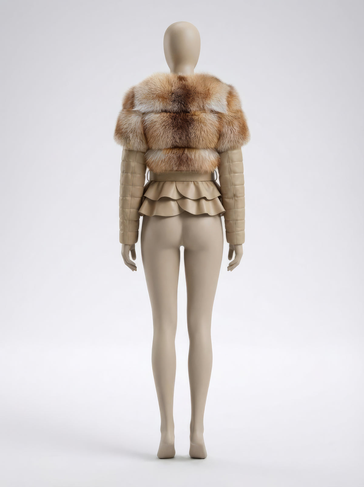 The Golden Frost – Lambskin & Fox Peplum Jacket