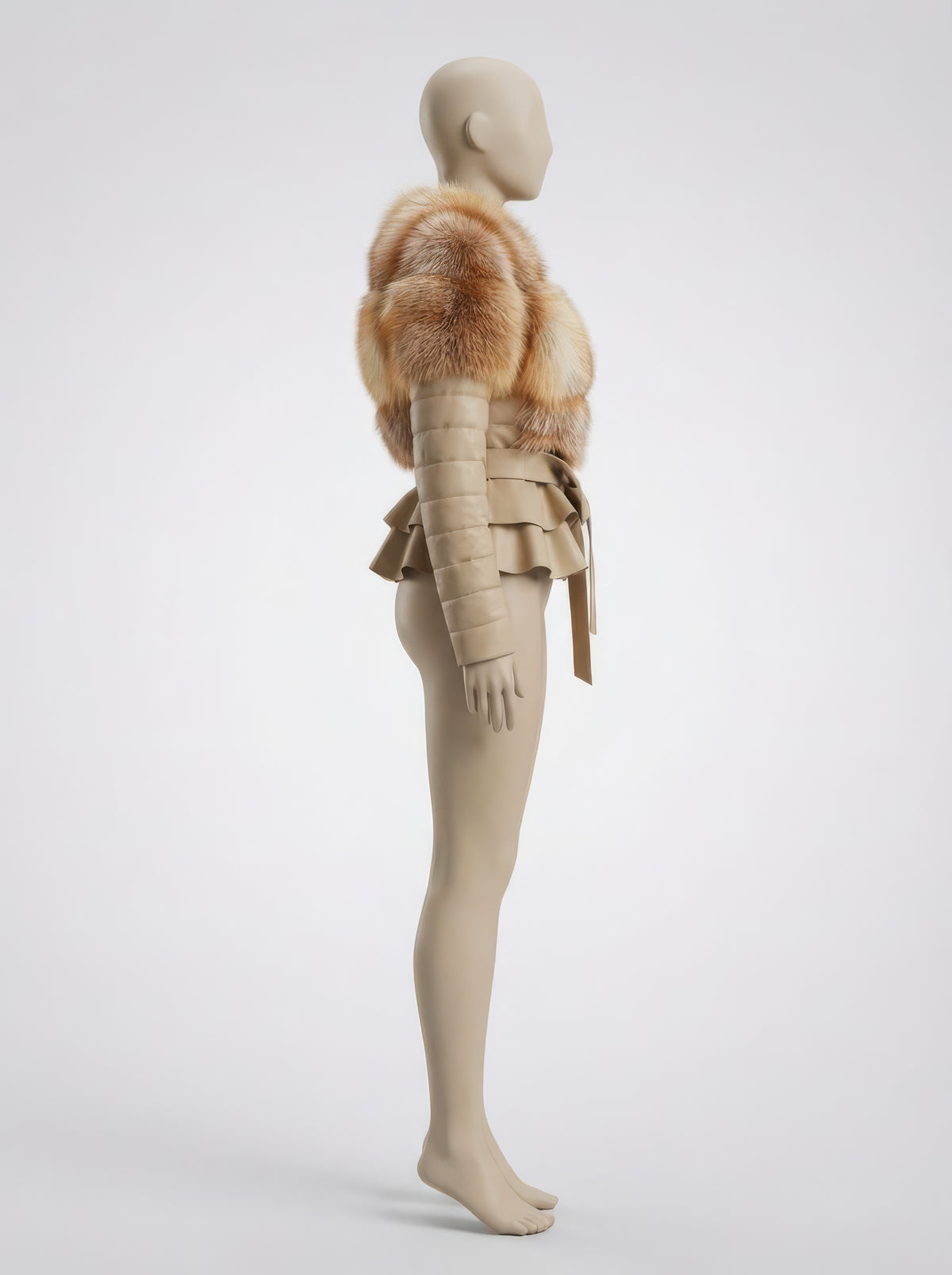 The Golden Frost – Lambskin & Fox Peplum Jacket